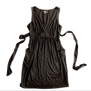 DKNY Sleeveless Mock Wrap Jersey Dress w/ Pockets